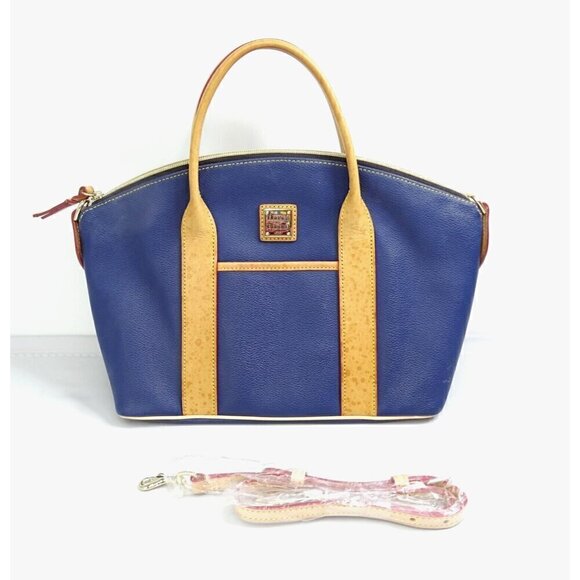 Dooney & Bourke Blue and Tan Tote Bag - Picture 1 of 15